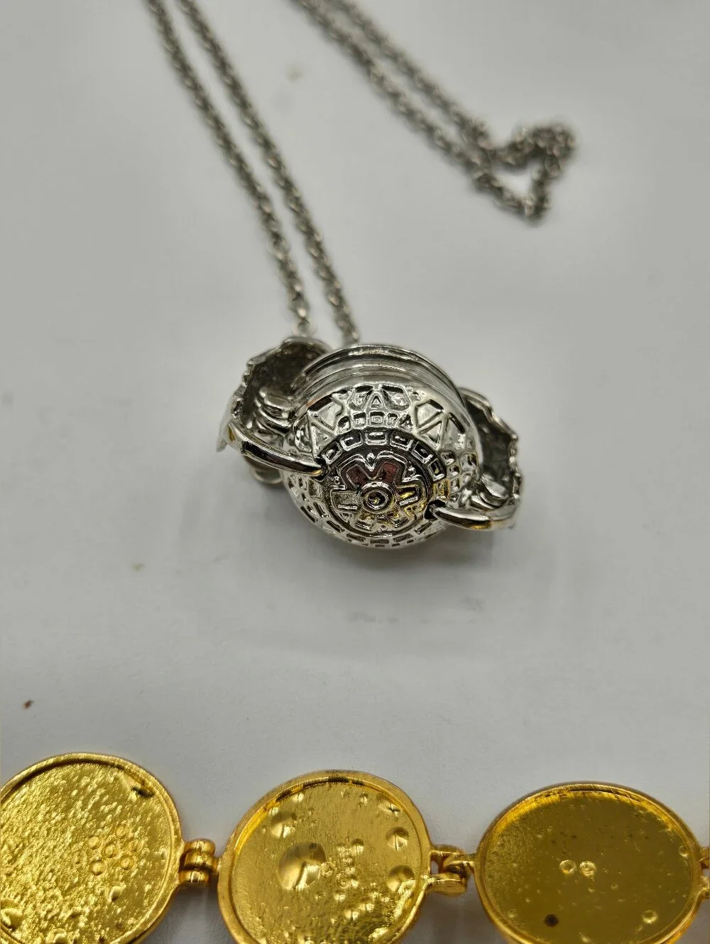 LOT of Multi-Layer Photo Ball Locket Necklace Gold & Silver 7 Total NWOT